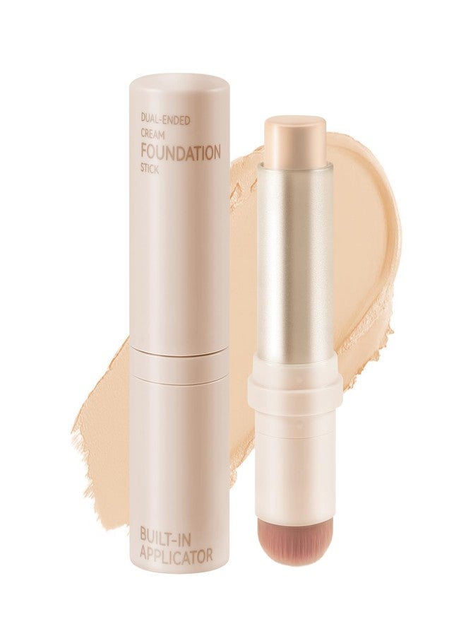 GEUUFEA Full Coverage Concealer with Brush, Dual Ended Foundation Makeup Stick, Long Lasting and Waterproof, Hydrating Lightweight Concealer Pencil for a Flawless Look - Image 1